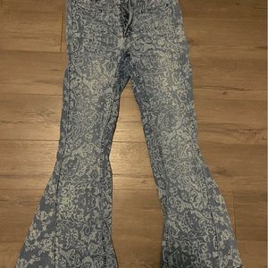 Free People printed flare jeans
